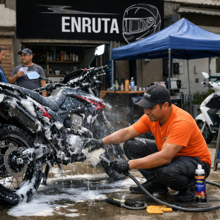 Servicio lavado motocicleta